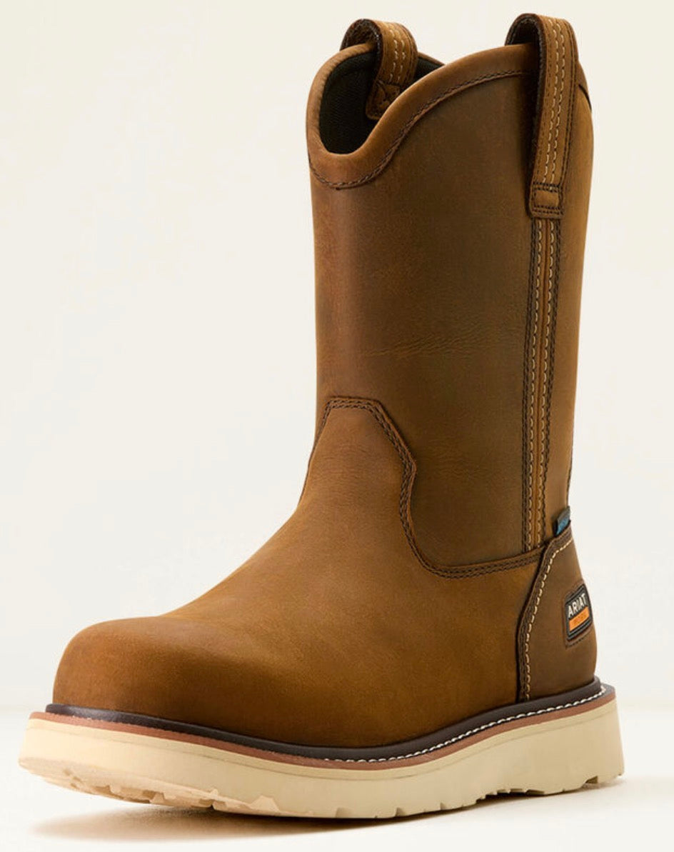 Rebar Wedge Pull-On Waterproof Work Boot - Distressed Brown -10053612
