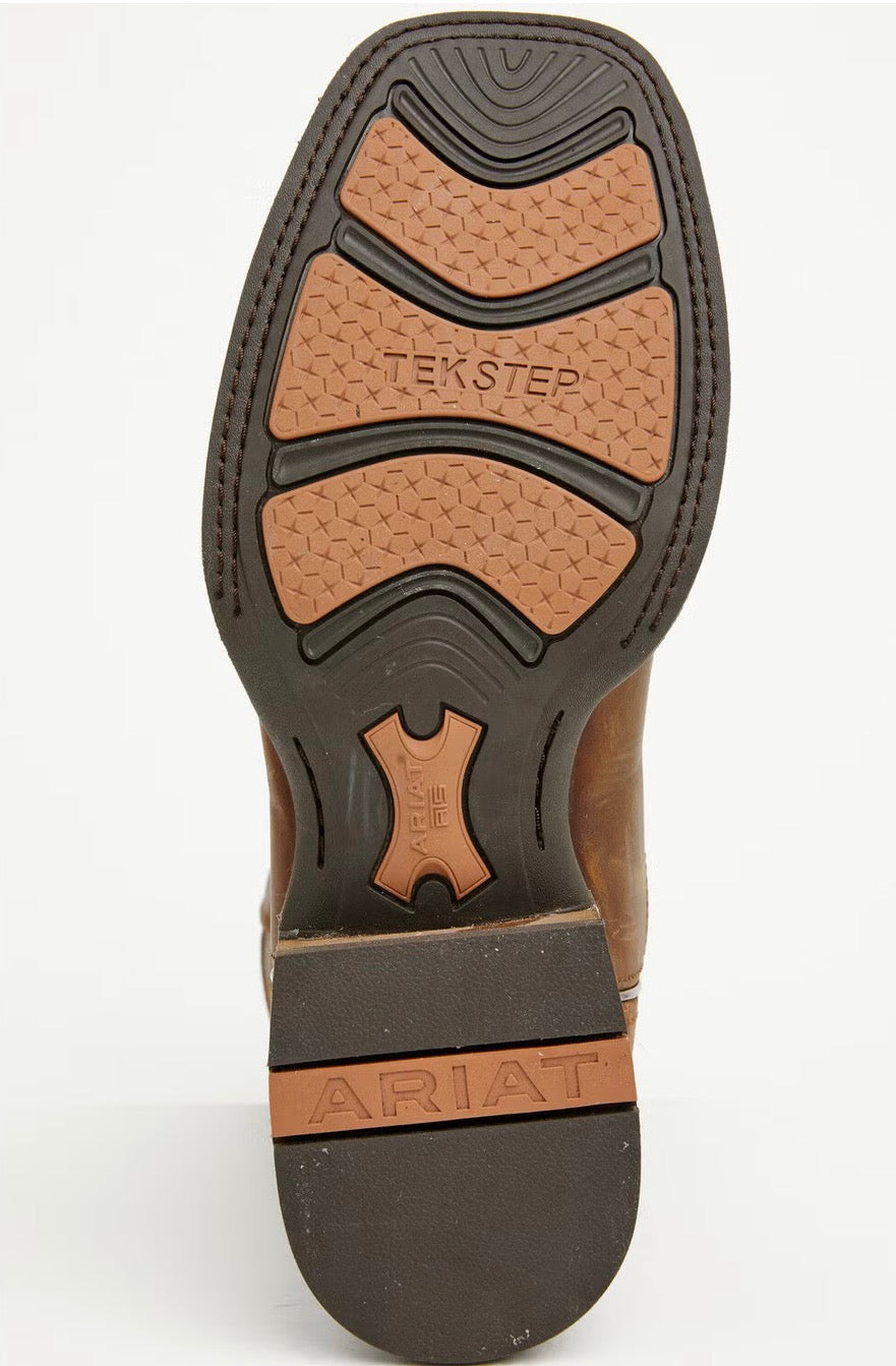 Western Big Rig Wide Square Toe Cowboy Boot - Distressed Brown - 10063869