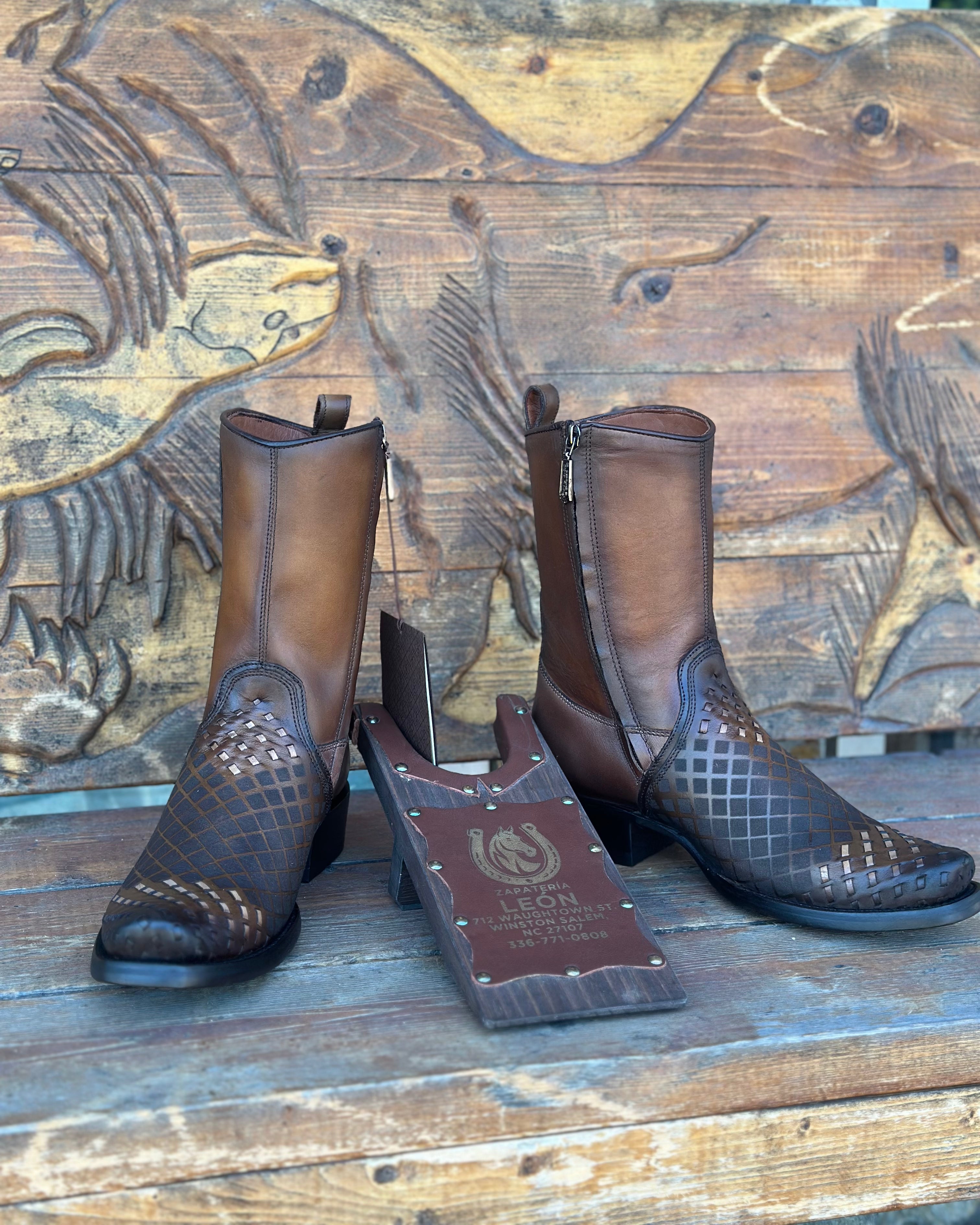 CUADRA MENS - MAPLE - LASER - WOVEN NARROW SQ TOE CU674