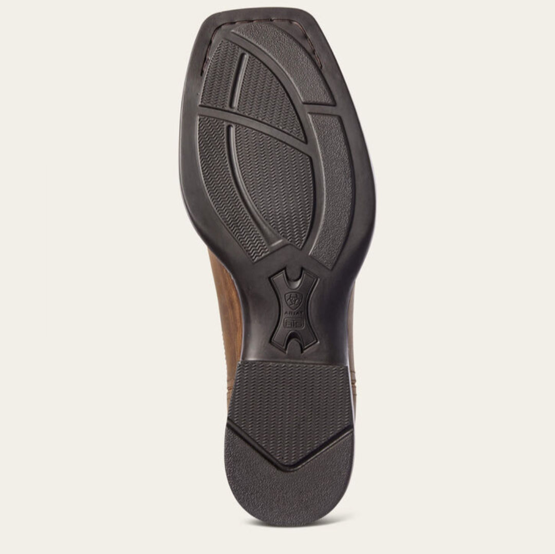 ARIAT “BOOKER CHELSEA WIDE SQUARE TOE WESTERN BOOT” BROWN 10031452