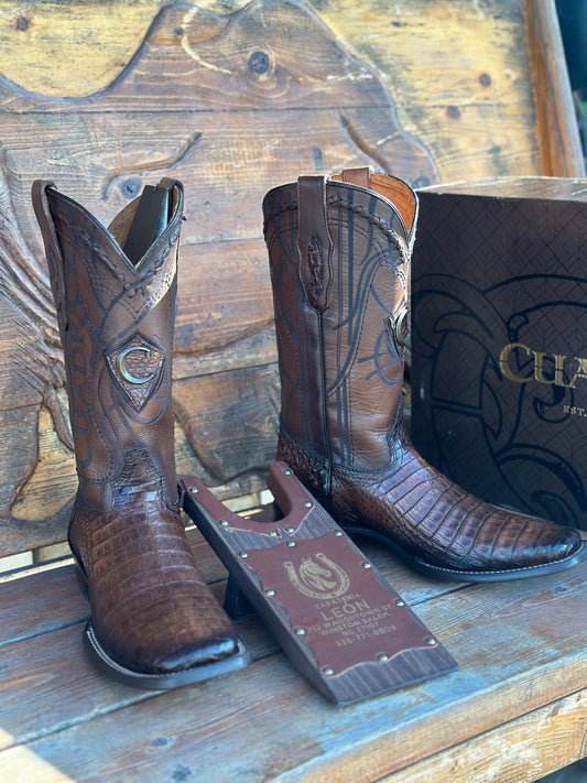 CUADRA “PORTO MAPLE” CAIMAN BELLY SQ TOE COWBOY BOOT (CU620)
