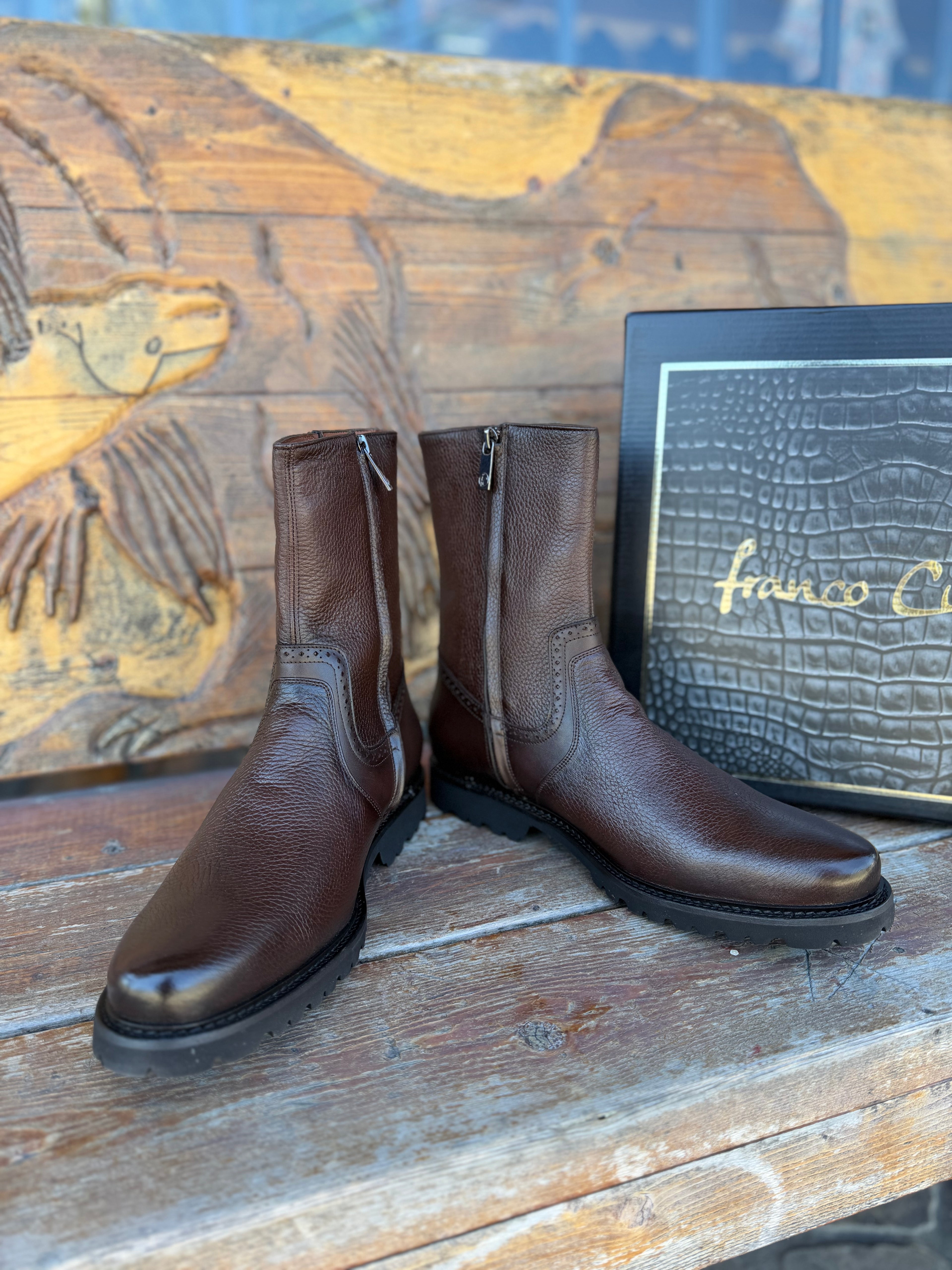 FRANCO CUADRA DEER LEATHER ROUND TOE BOOT - FF420