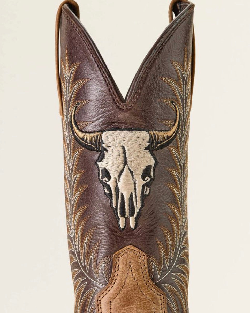 Sport Steer Skull Wide Square Toe Cowboy Boot - Sand Storm - 10064053