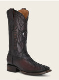 CUADRA - MAHOGANY -  PYTHON COWBOY BOOTS - CU746