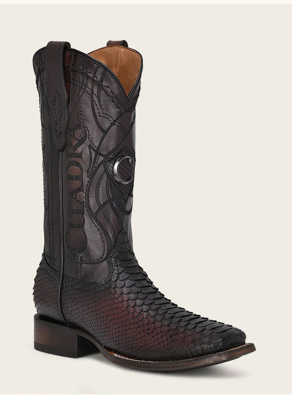 CUADRA - MAHOGANY -  PYTHON COWBOY BOOTS - CU746