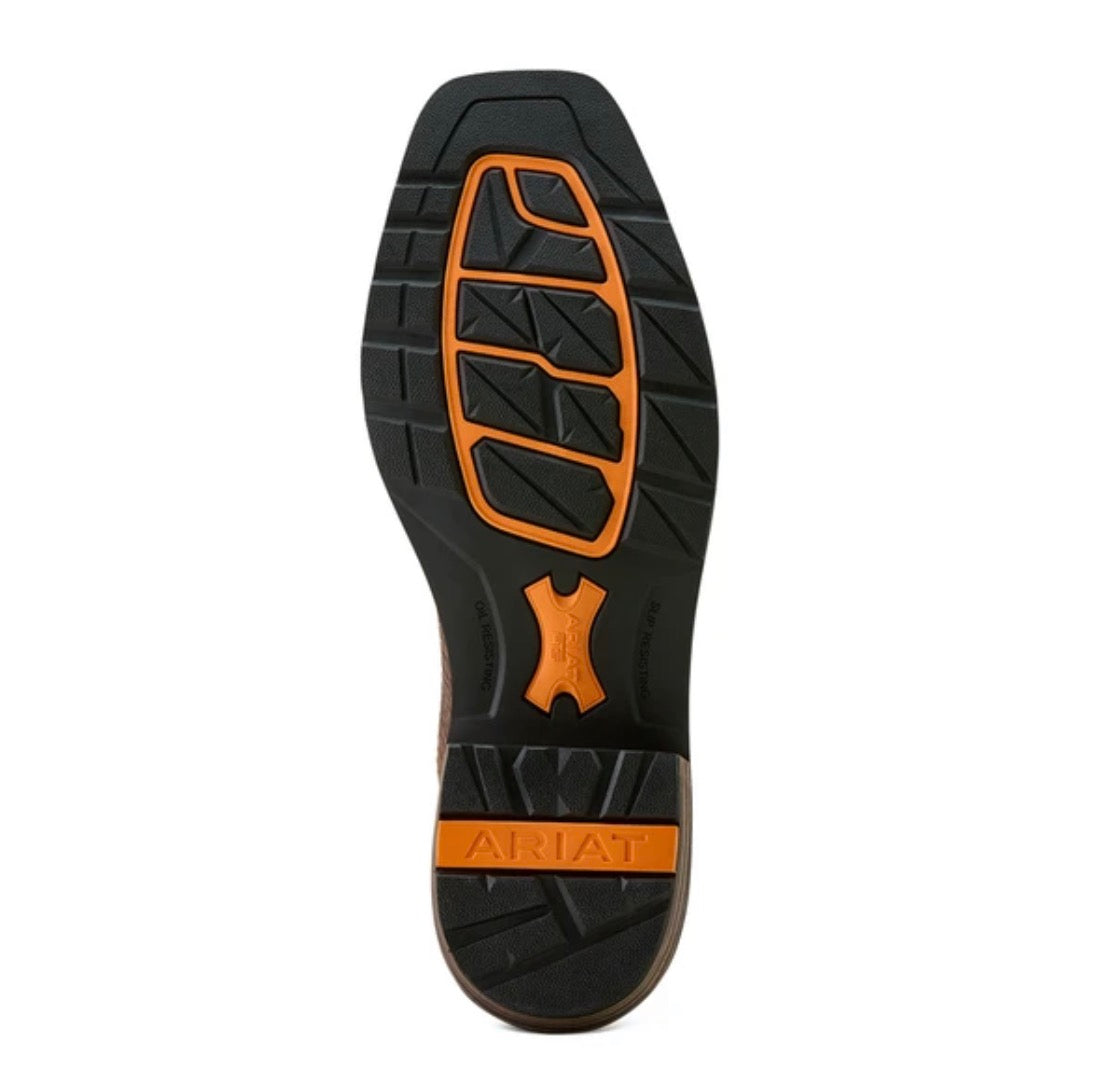 Ironside Square Toe Steel Toe Work Boot- Brown Croc Print -10063891