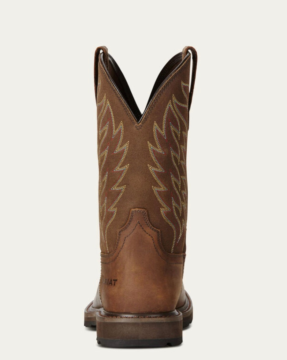 Groundbreaker Wide Square Toe Steel Toe Work Boot - BROWN - 10021108