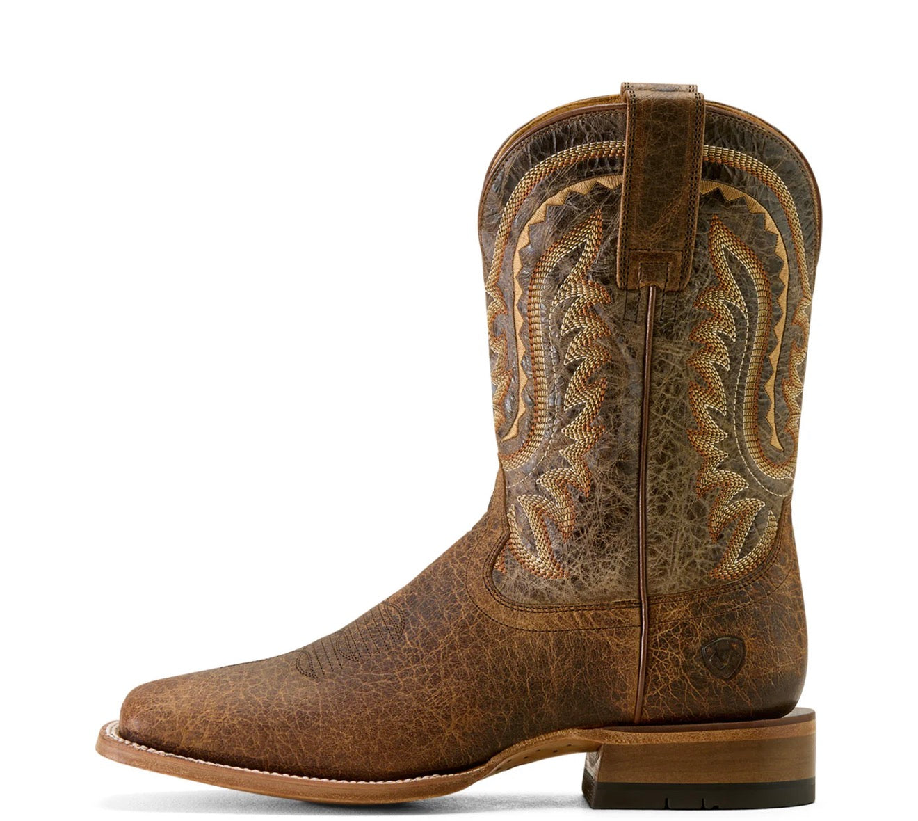 Rock Ridge Wide Square Toe Western Boot - Saddle Brown  Bison - 10063783