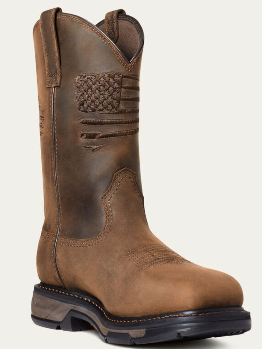 Ariat Men's WorkHog XT Patriot Carbon Toe Waterproof Work Boots - Distressed Brown -10036002