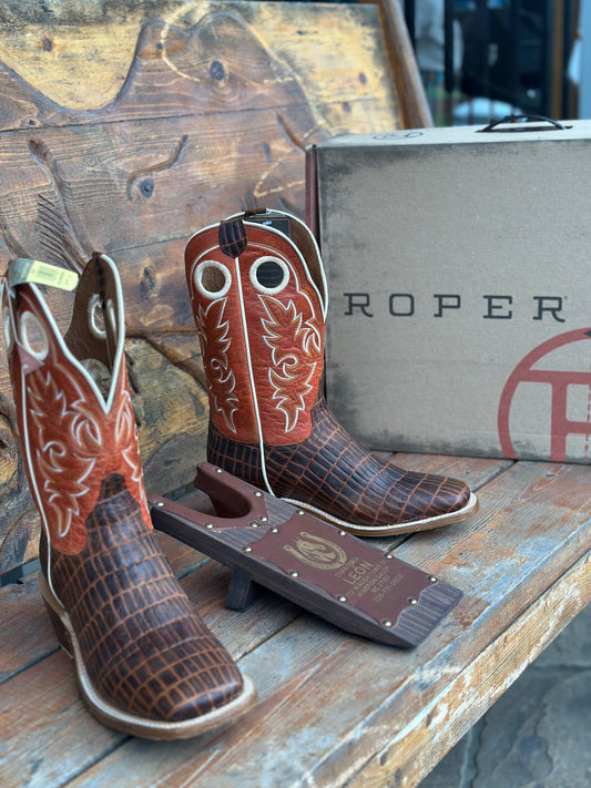 ROPER “CODY CAIMAN” CAIMAN BELLY PRINT COWBOY BOOT 09-020-7017-8761