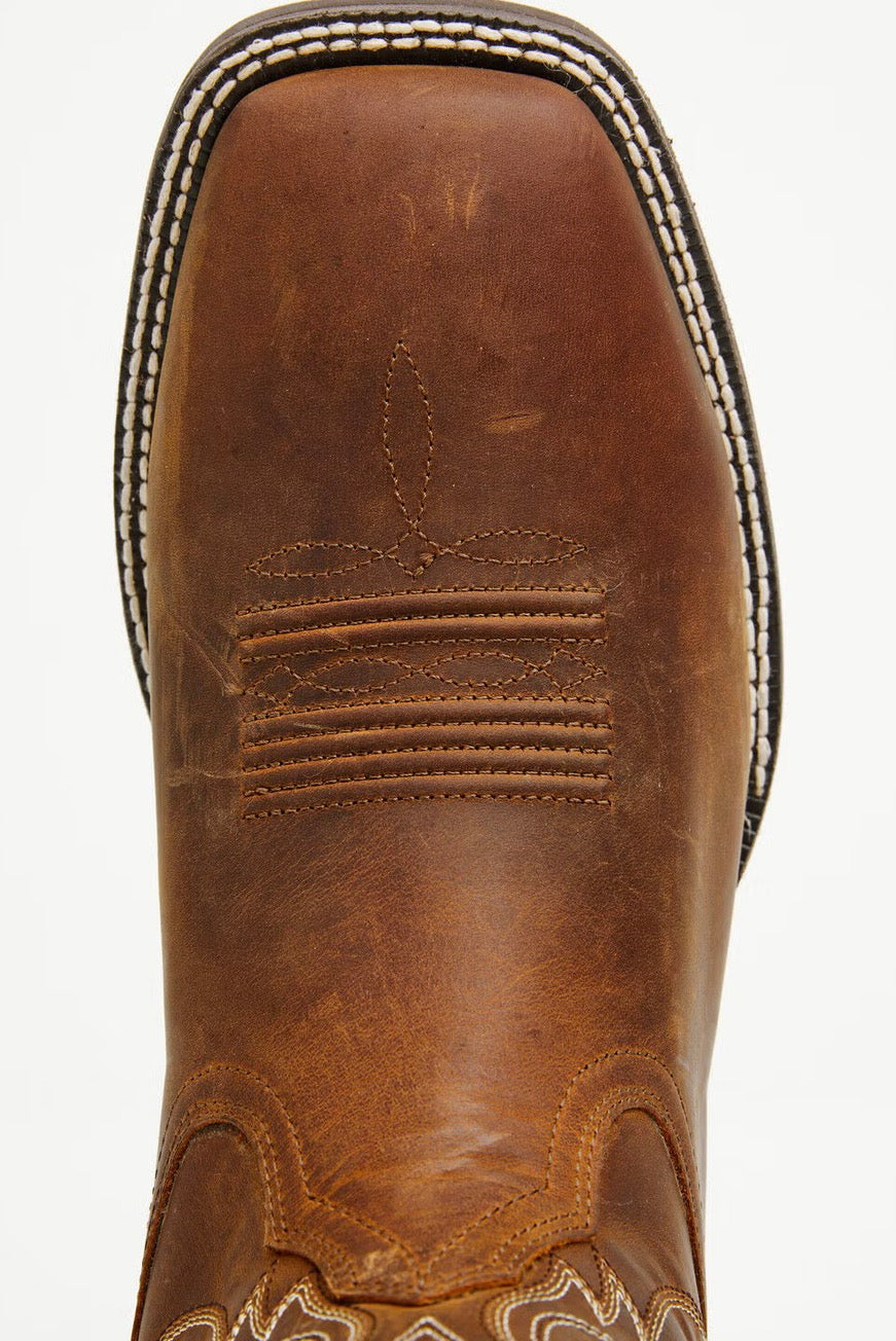 Western Big Rig Wide Square Toe Cowboy Boot - Distressed Brown - 10063869