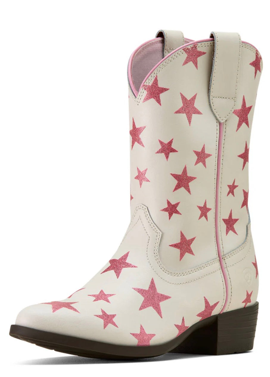 Ariat Youth Palmer R Toe Western Boot - Starlight Blush -10074195