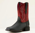 Round Up Filly Wide Square Toe Western Boot - Black Deertan - 10064074