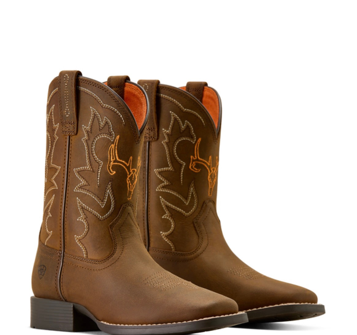 ARIAT BOYS' DEER RIDGE PERFORMANCE WESTERN BOOTS - BROAD SQUARE TOE - 
-10074193