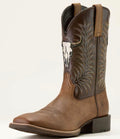 Sport Steer Skull Wide Square Toe Cowboy Boot - Sand Storm - 10064053