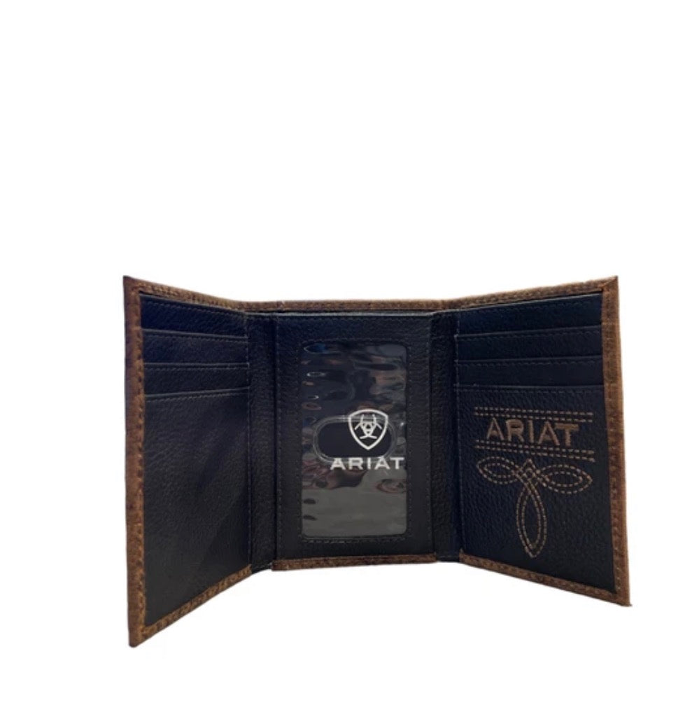 ARIAT TRIFOLD BULL HIDE BROWN - ACCESSORIES WALLET - A3554402