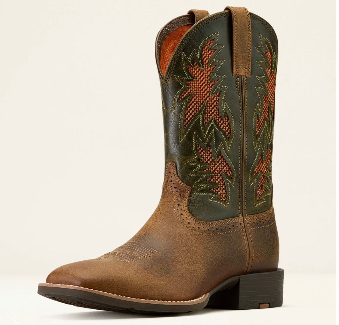 ARIAT MEN'S SPORT COOL VENTTEK WESTERN PERFORMANCE BOOTS BROAD SQUARE TOE -10074161