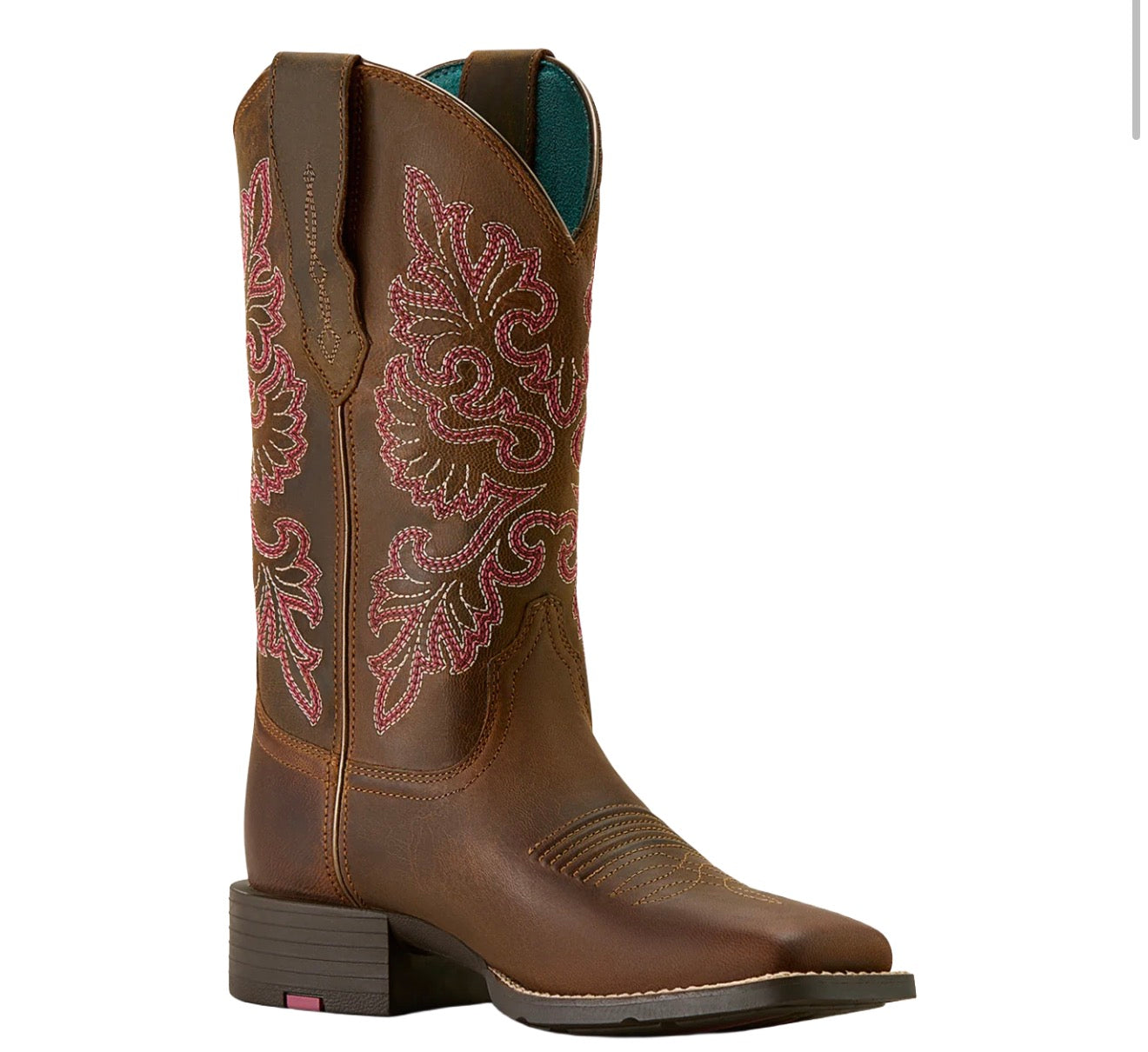 Round Up StretchFit Wide Square Toe Western Boot - Sassy Brown- 10064078