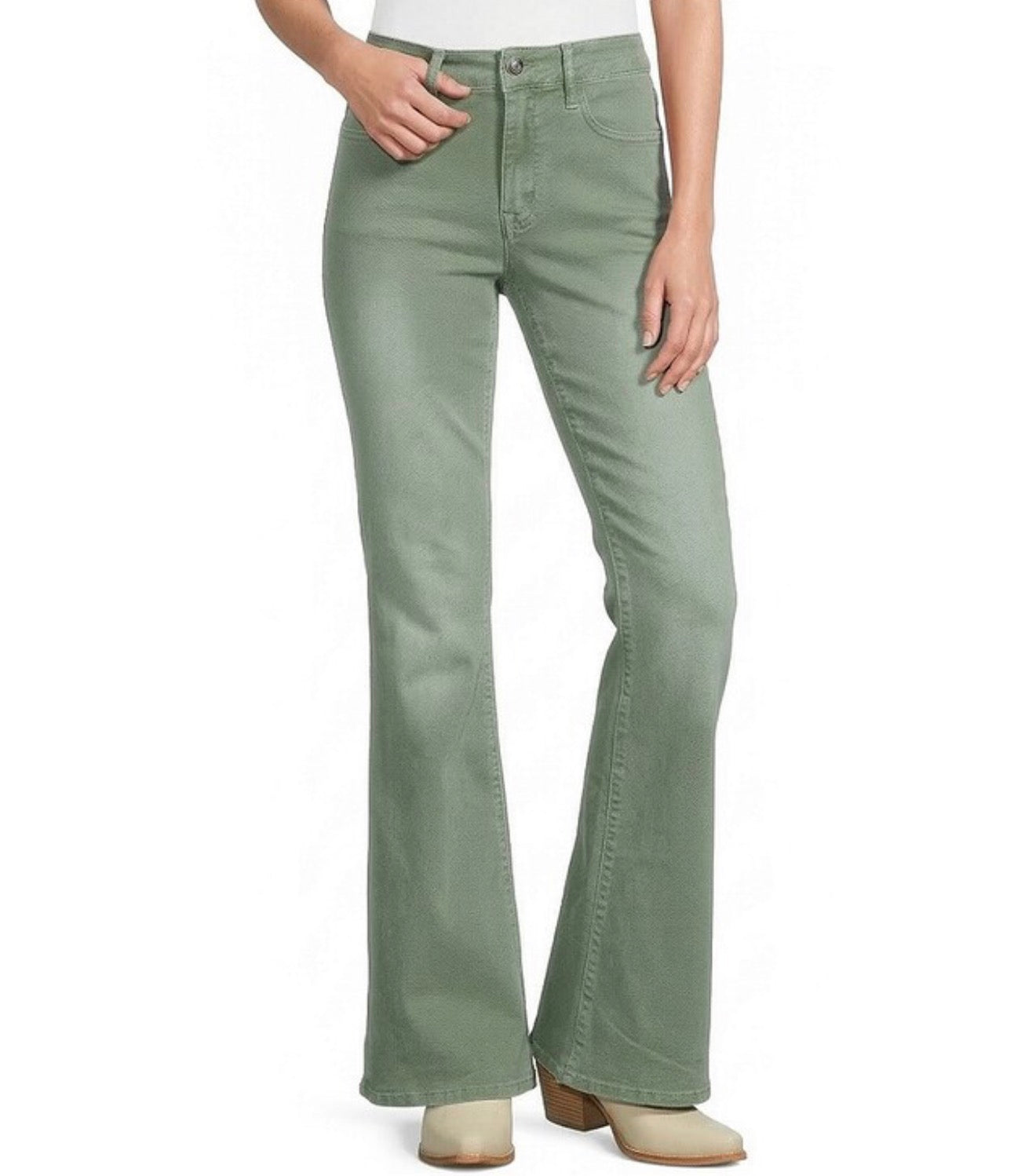 Rock & Roll Stretch Denim Wide Leg Full Length Jeans - BW6PD08466