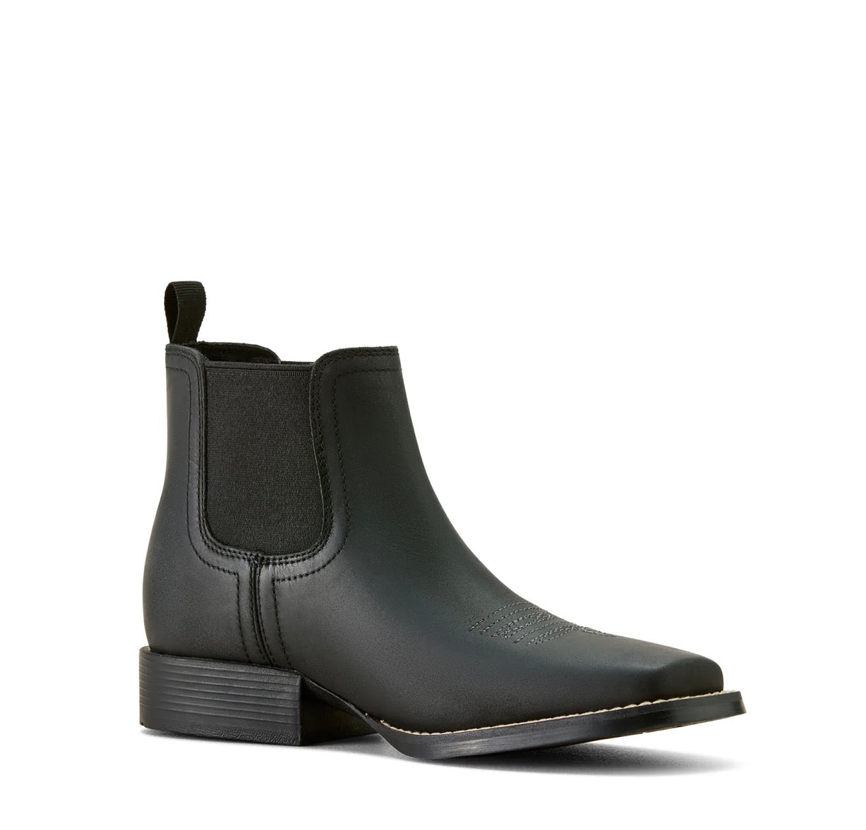 Booker Chelsea Wide Square Toe Western Boot - Tricoen Black - 10063825