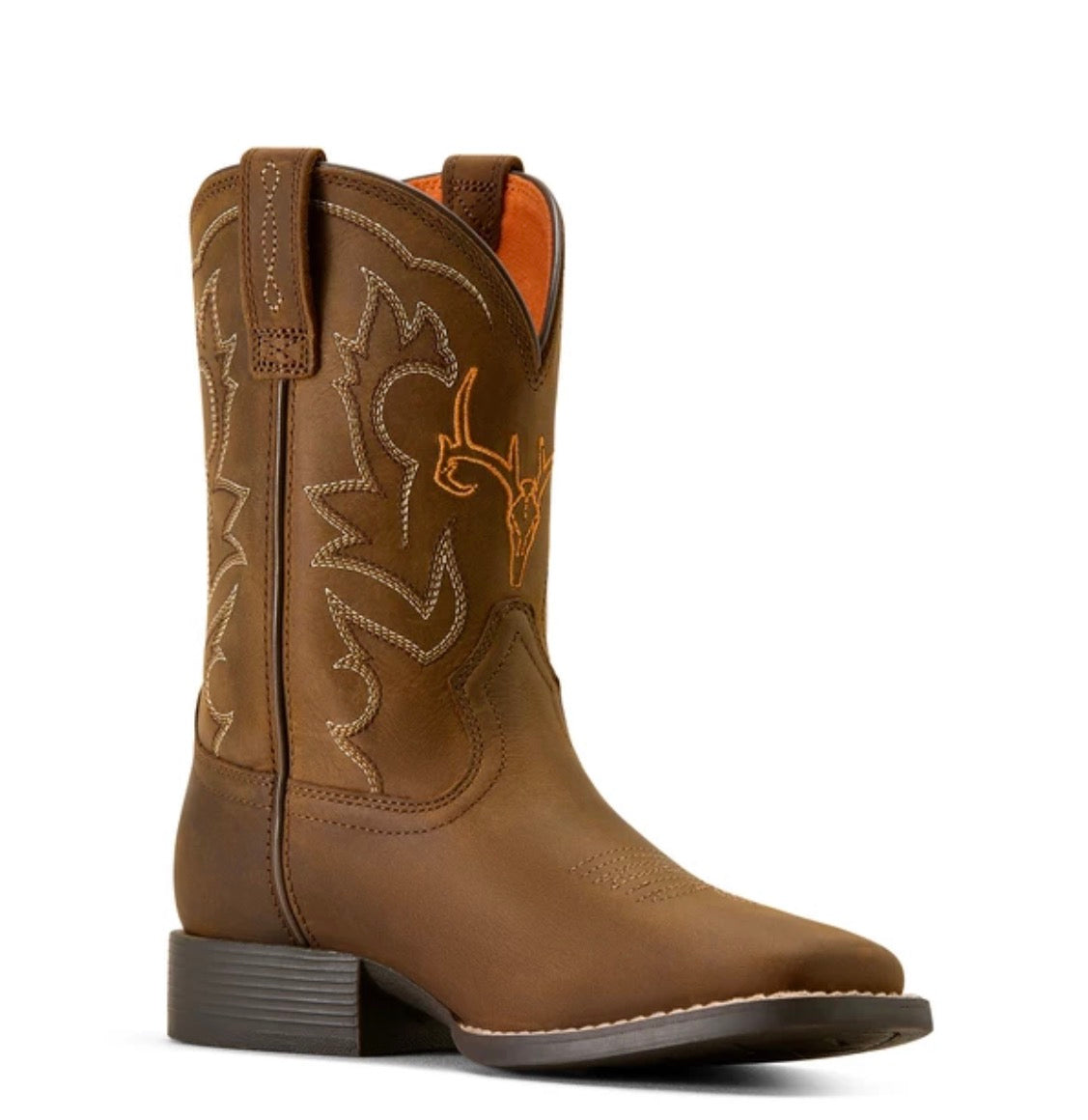 ARIAT BOYS' DEER RIDGE PERFORMANCE WESTERN BOOTS - BROAD SQUARE TOE - 
-10074193