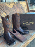 CUADRA - PARIS BROWN - CAIMAN SQ TOE COWBOY BOOTS CU456