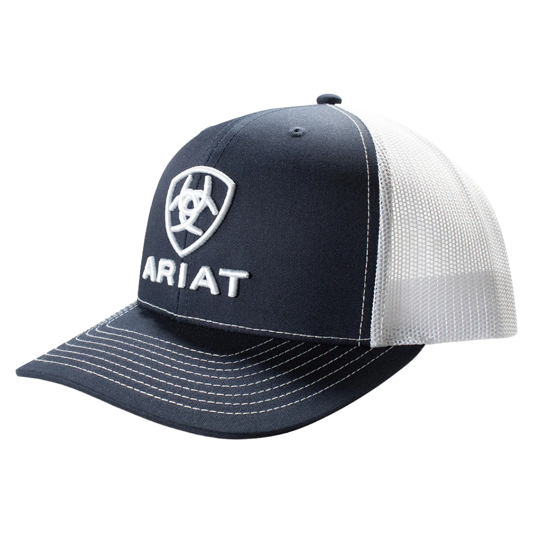 ARIAT MEN'S NAVY BLUE 3D LOGO EMBROIDERY TRUCKER CAP - A300094303