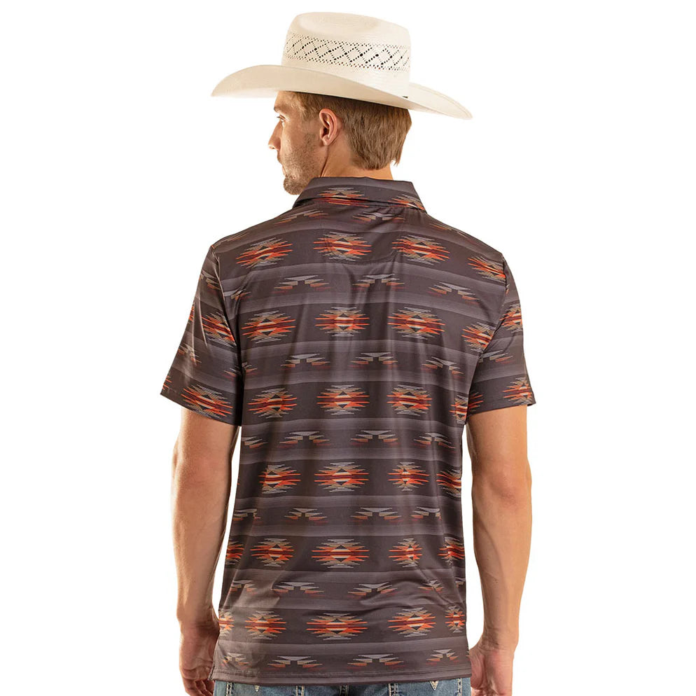 ROCK & ROLL AZTEC CHARCOAL POLO BM51T08720