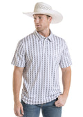 PANHANDLE SLIM BLACK WHITE AZTEC - MENS POLO - TM51T09008