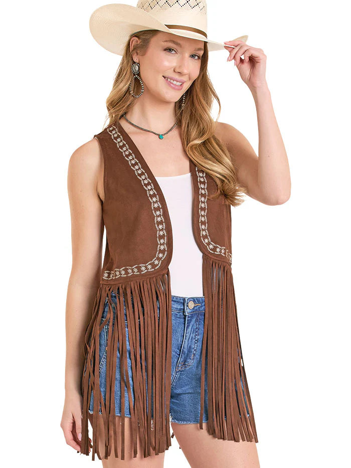 Women Rock&Roll Vest Brown BW98C08110