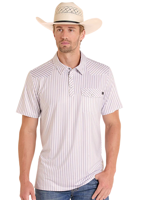 PANHANDLE MENS WHITE STRIPE POLO - BM51T09335