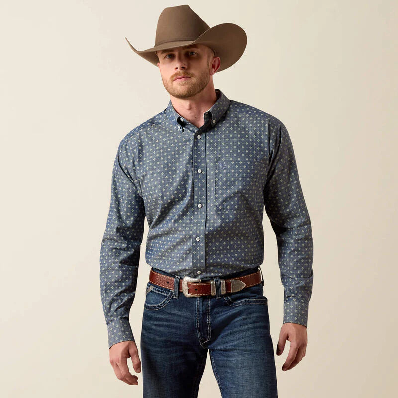 Ariat Mens Wrinkle Free Walden Shirt Chambray Blue - 10073684