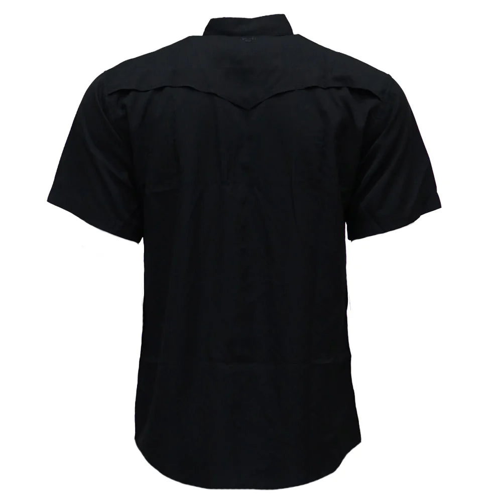 HOOEY "SOL" BLACK SHORT SLEEVE PEARL SNAP SHIRT- HT1610BK