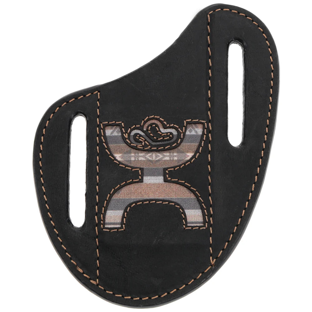 "HOOEY HANDS UP" PANCAKE KNIFE SHEATH BLACK/ AZTEC