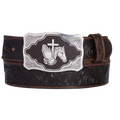 Tony Lama® Men's Floral Faith Brown Leather Belt C42795