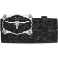 Justin Men's Classic Longhorn Buckle Black Leather Belt C11193