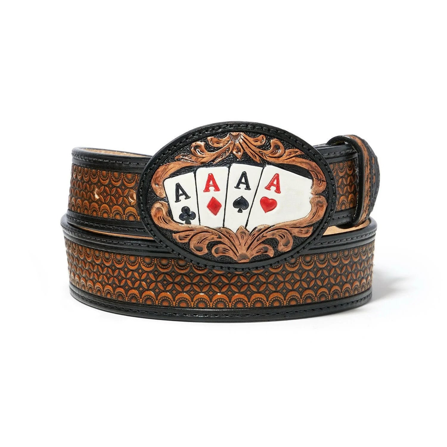 TONY LAMA MEN'S LUCKY ACES WESTERN BELT