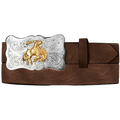 Justin Children's Bucking Bronco Buckle Embossed Cowhide Belt 0189D