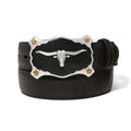 LONGHORN BLACK WHIP BELT C14213