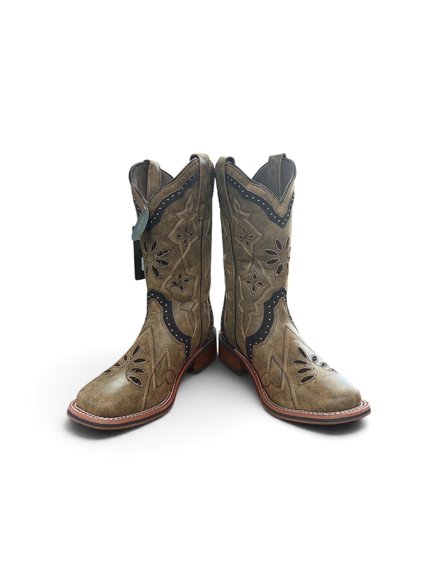 LAREDO - BOUQUET BROWN WOMENS SQUARE TOE BOOTS 5844