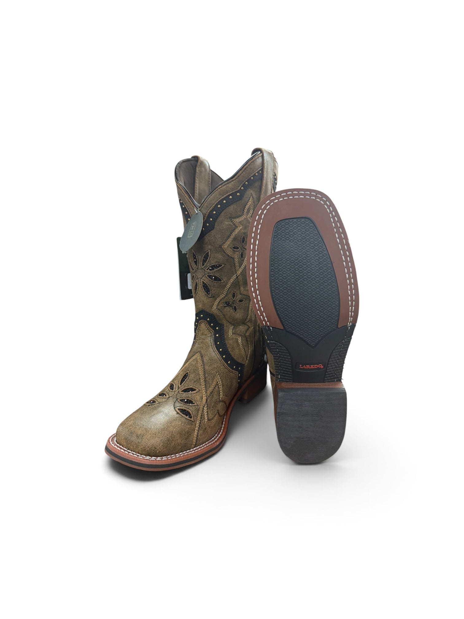 LAREDO - BOUQUET BROWN WOMENS SQUARE TOE BOOTS 5844