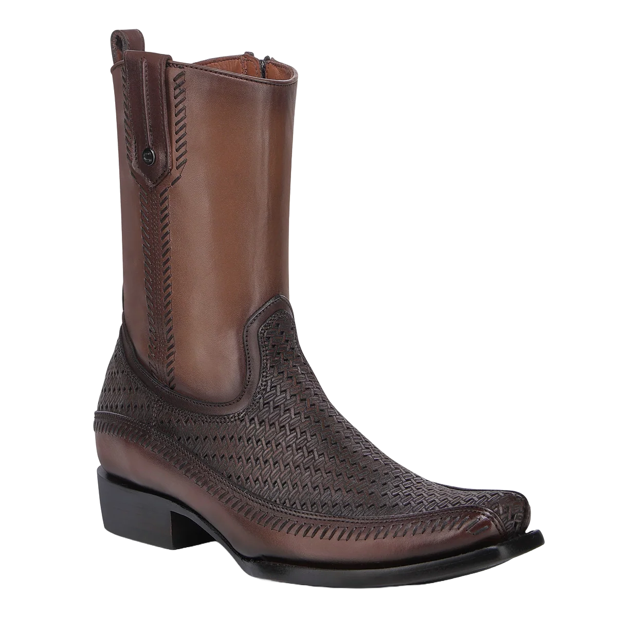 Cuadra Men's Lasered & Woven Honey Brown Western Boot CU933