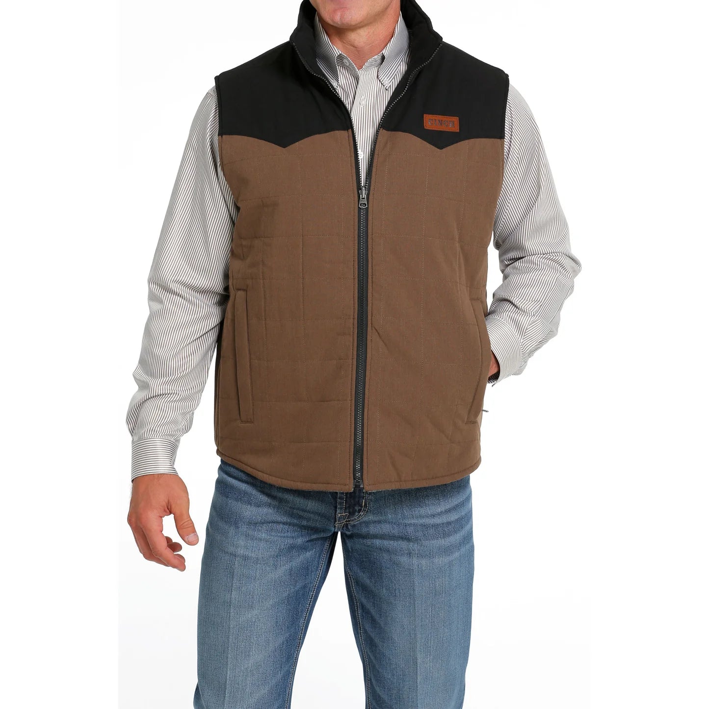CINCH MEN’S - BROWN QUILTED REVERSIBLE VEST - MWV1576003 BRN