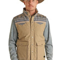 ROCK AND ROLL - MENS SOLID AZTEC VINTAGE TAN VEST -VM98C01945