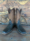 CIRCLE G “OLIVE GREEN/OCHER” CAIMAN COWBOY BOOT L6054