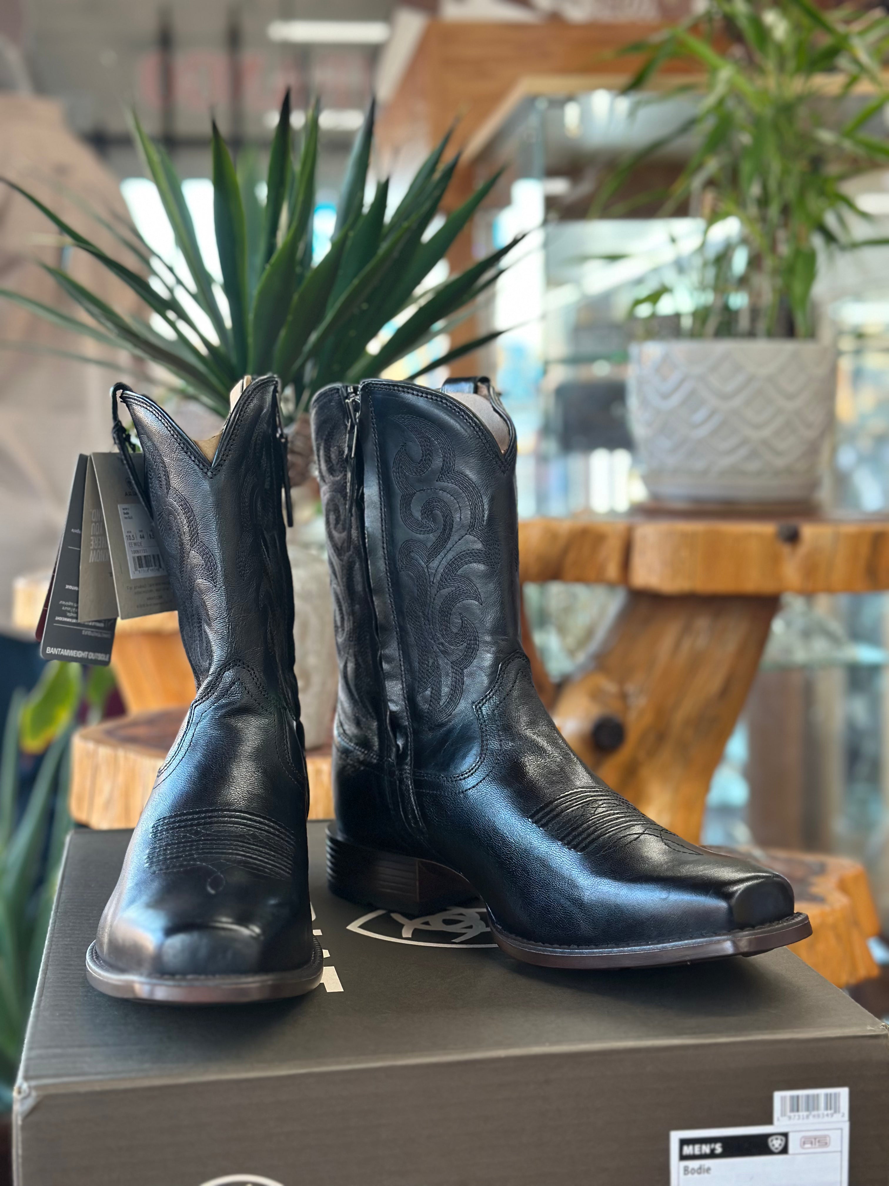 Ariat Black Bodie Men's Western Boots - Iron Black - 10061151