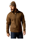 Ariat Men's Caldwell Logo Dark Brown Heather 1/4 Zip Sweatshirt 10052972