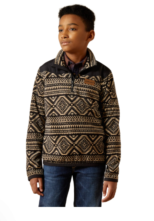Ariat Youth Boy's Basis Black Southwest Quarter Zip Sweatshirt 10063765