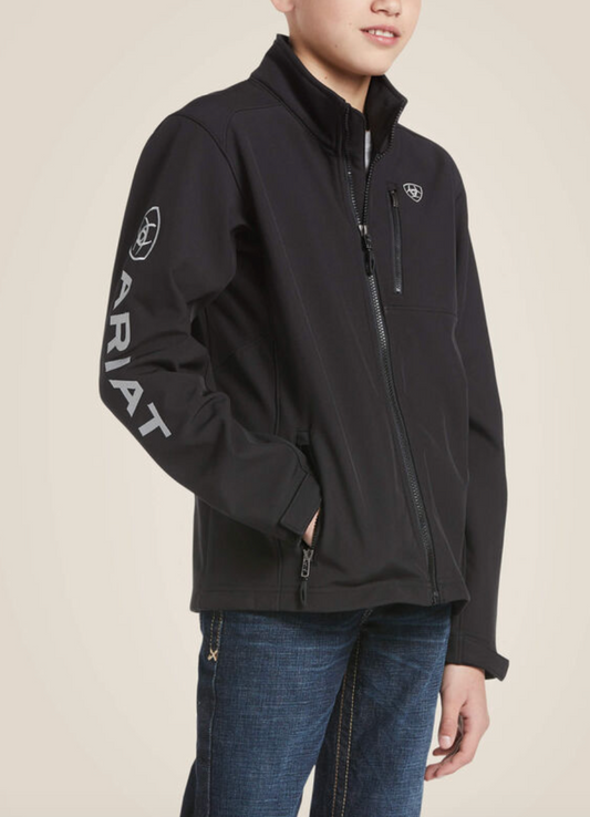 Ariat® Boy's Logo 2.0 Softshell Black & Silver Jacket 10030212