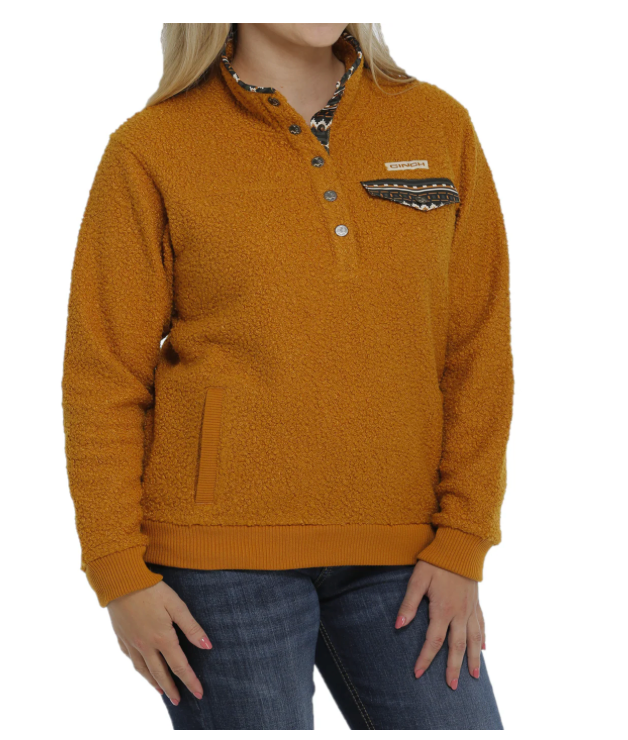 Cinch® Ladies Gold Teddy Bear Fleece Pullover MAK9817001